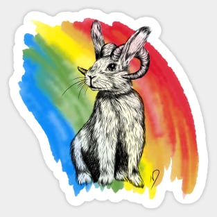 Rainbow Bunny Rambit Sticker